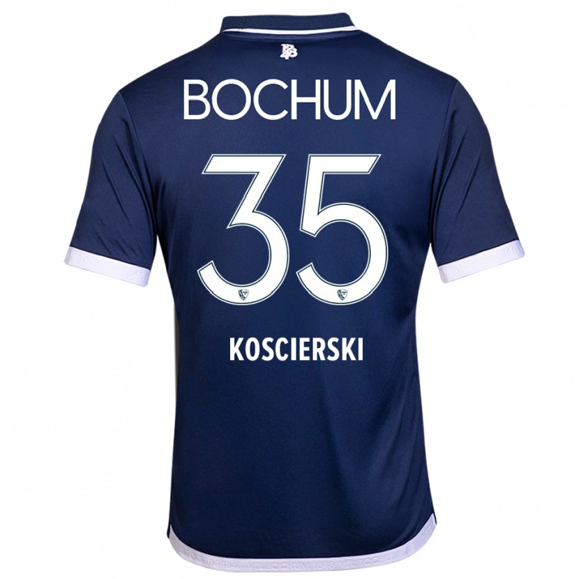Danxen Mujer Camiseta Kacper Koscierski #35 Azul Marino Blanco 1ª Equipación 2025/26 La Camisa México