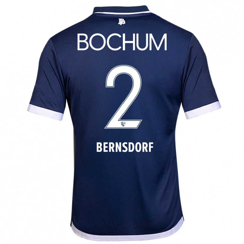 Danxen Mujer Camiseta Luca Bernsdorf #2 Azul Marino Blanco 1ª Equipación 2025/26 La Camisa México