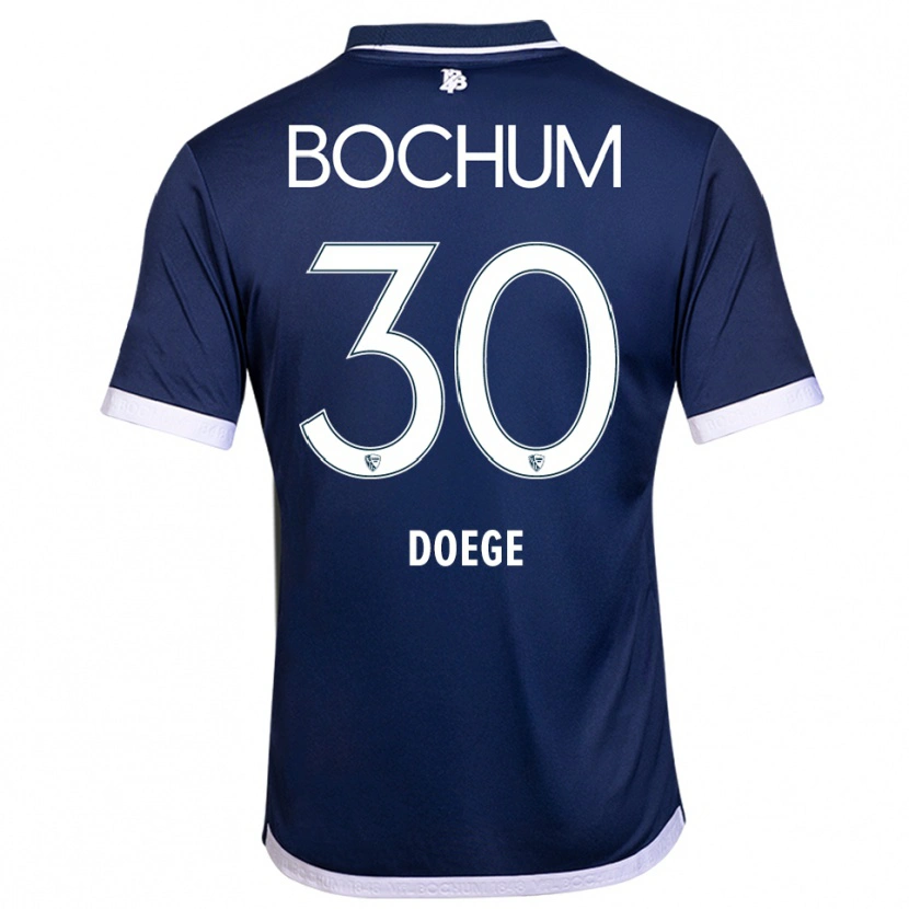Danxen Mujer Camiseta Leonie Doege #30 Azul Marino Blanco 1ª Equipación 2025/26 La Camisa México