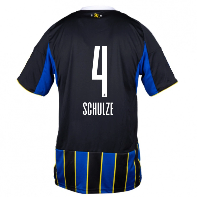 Danxen Mujer Camiseta Mateo Schulze #4 Azul Negro Amarillo 1ª Equipación 2025/26 La Camisa México