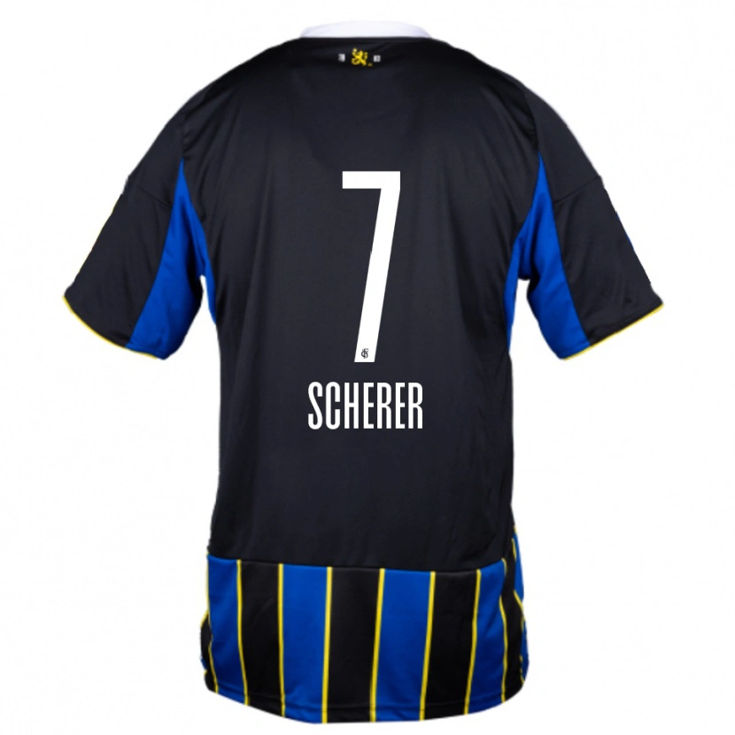 Danxen Mujer Camiseta Tim Scherer #7 Azul Negro Amarillo 1ª Equipación 2025/26 La Camisa México