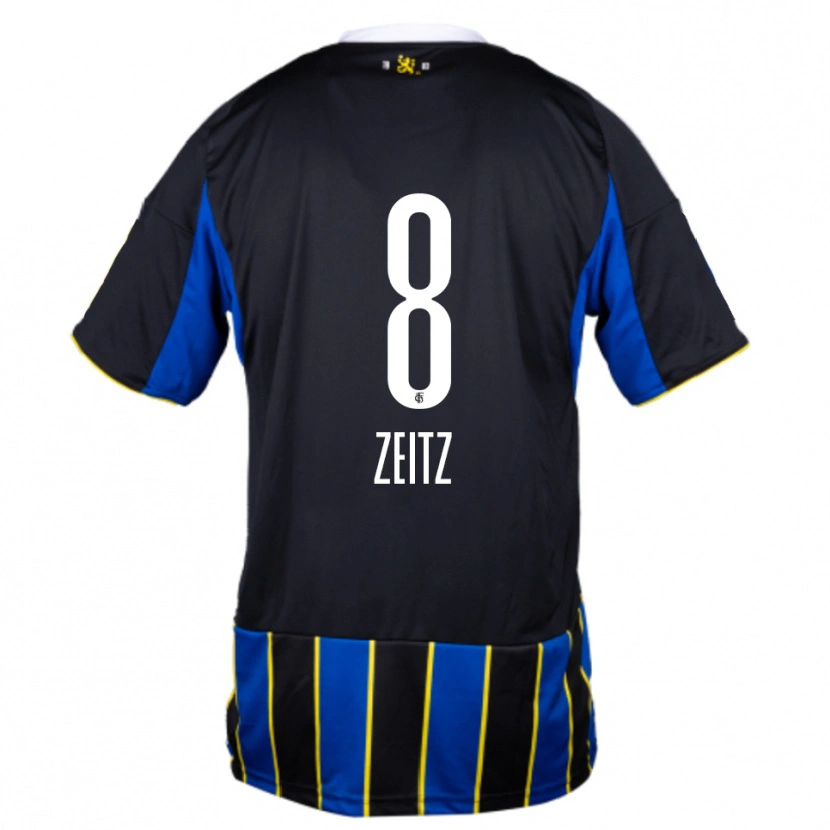 Danxen Mujer Camiseta Manuel Zeitz #8 Azul Negro Amarillo 1ª Equipación 2025/26 La Camisa México