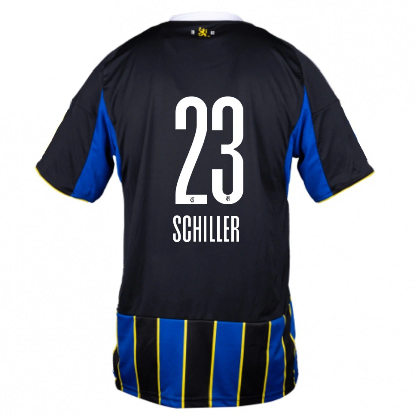 Danxen Mujer Camiseta Niklas Schiller #23 Azul Negro Amarillo 1ª Equipación 2025/26 La Camisa México
