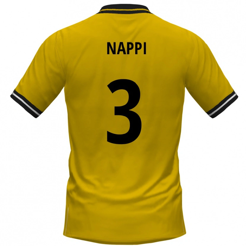 Danxen Mujer Camiseta Johann Deumi-Nappi #3 Amarillo Negro 1ª Equipación 2025/26 La Camisa México