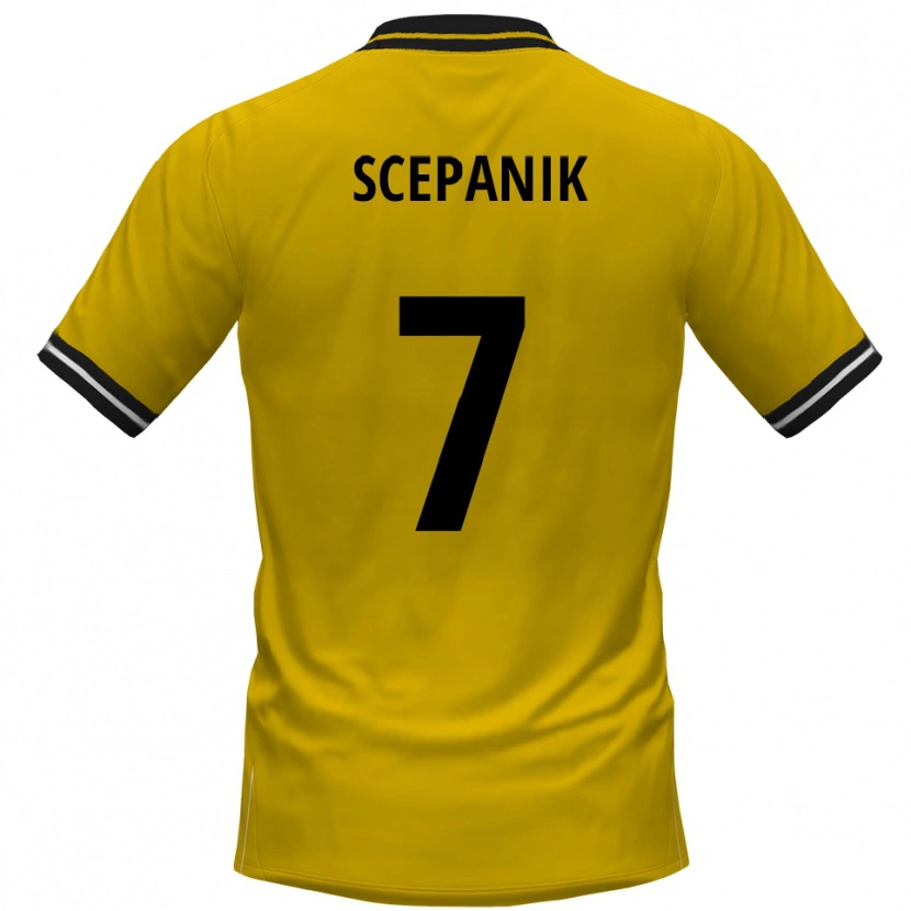Danxen Mujer Camiseta Lukas Scepanik #7 Amarillo Negro 1ª Equipación 2025/26 La Camisa México