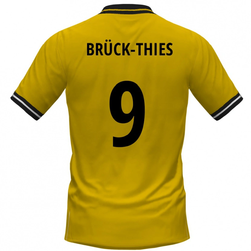 Danxen Mujer Camiseta Frederik Brück-Thies #9 Amarillo Negro 1ª Equipación 2025/26 La Camisa México