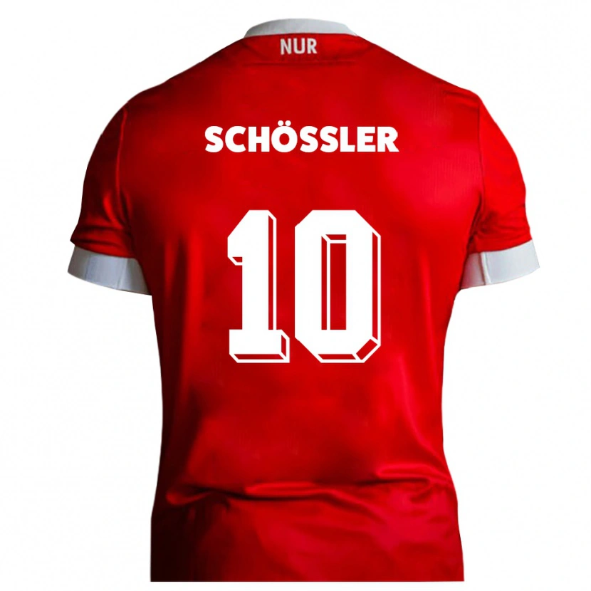 Danxen Mujer Camiseta Maris Schößler #10 Rojo Blanco 1ª Equipación 2025/26 La Camisa México