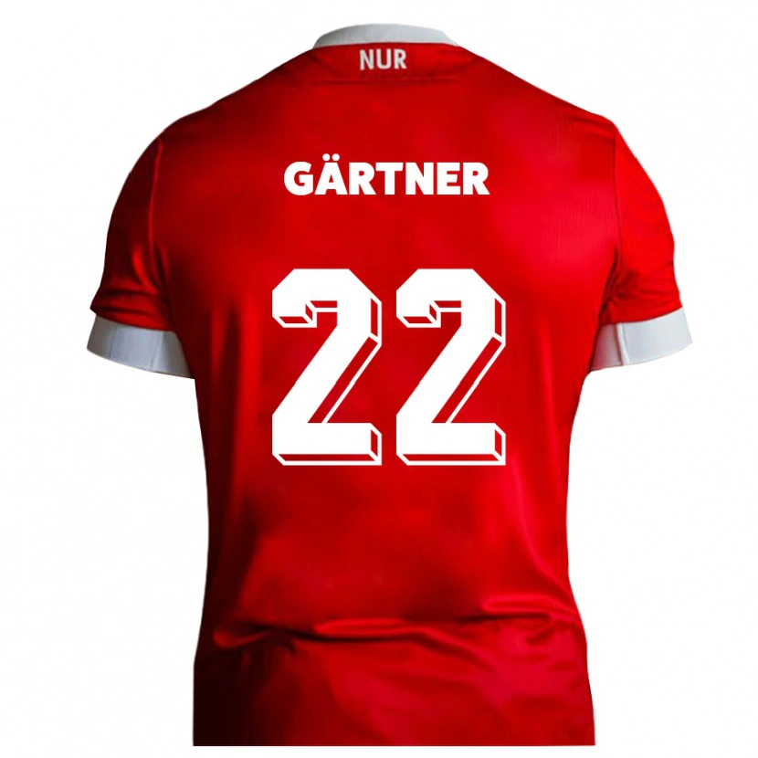 Danxen Mujer Camiseta Justin Gärtner #22 Rojo Blanco 1ª Equipación 2025/26 La Camisa México