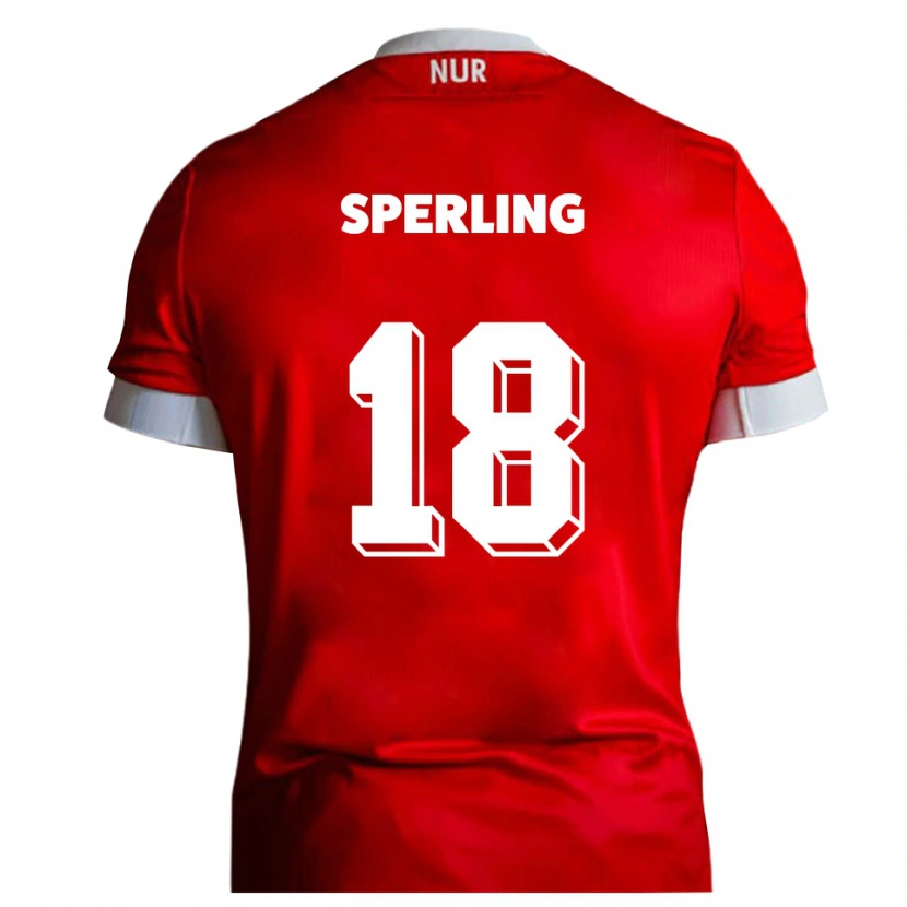 Danxen Mujer Camiseta Finn-Luca Sperling #18 Rojo Blanco 1ª Equipación 2025/26 La Camisa México