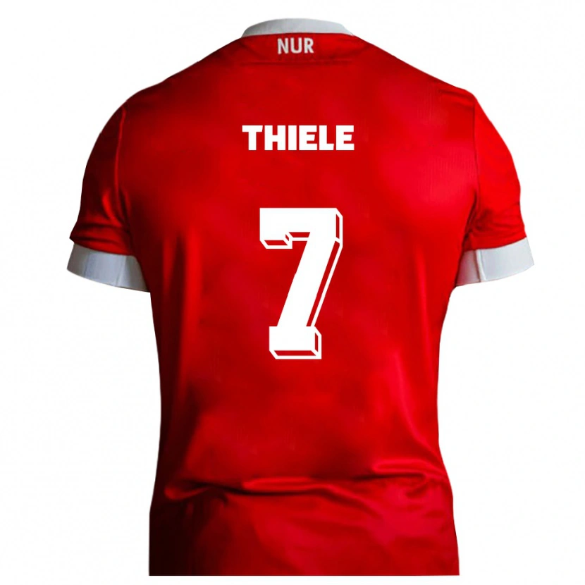 Danxen Mujer Camiseta Timmy Thiele #7 Rojo Blanco 1ª Equipación 2025/26 La Camisa México