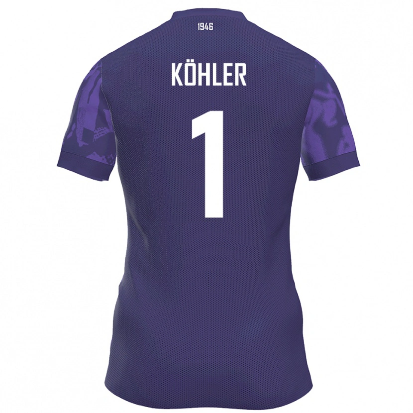 Danxen Mujer Camiseta Lucas Köhler #1 Púrpura Blanco 1ª Equipación 2025/26 La Camisa México