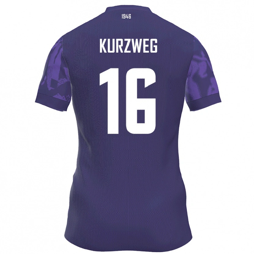 Danxen Mujer Camiseta Cedric Kurzweg #16 Púrpura Blanco 1ª Equipación 2025/26 La Camisa México