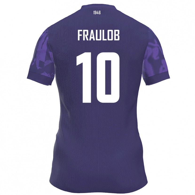Danxen Mujer Camiseta Quentin Fraulob #10 Púrpura Blanco 1ª Equipación 2025/26 La Camisa México