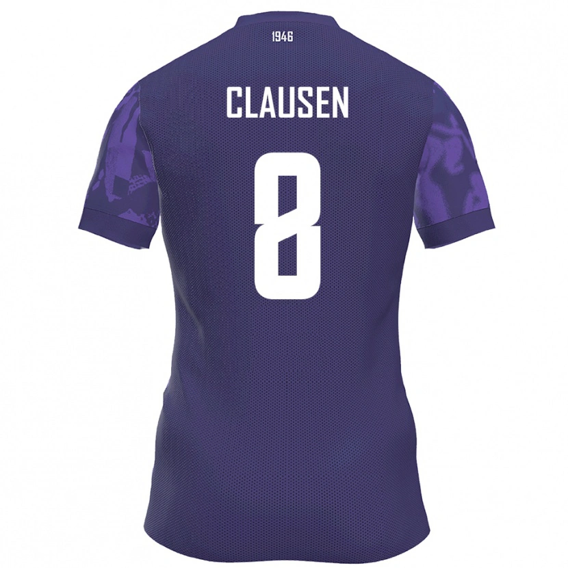 Danxen Mujer Camiseta Mika Clausen #8 Púrpura Blanco 1ª Equipación 2025/26 La Camisa México