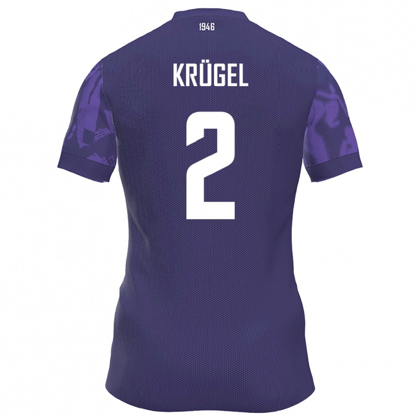 Danxen Mujer Camiseta Theo Krügel #2 Púrpura Blanco 1ª Equipación 2025/26 La Camisa México