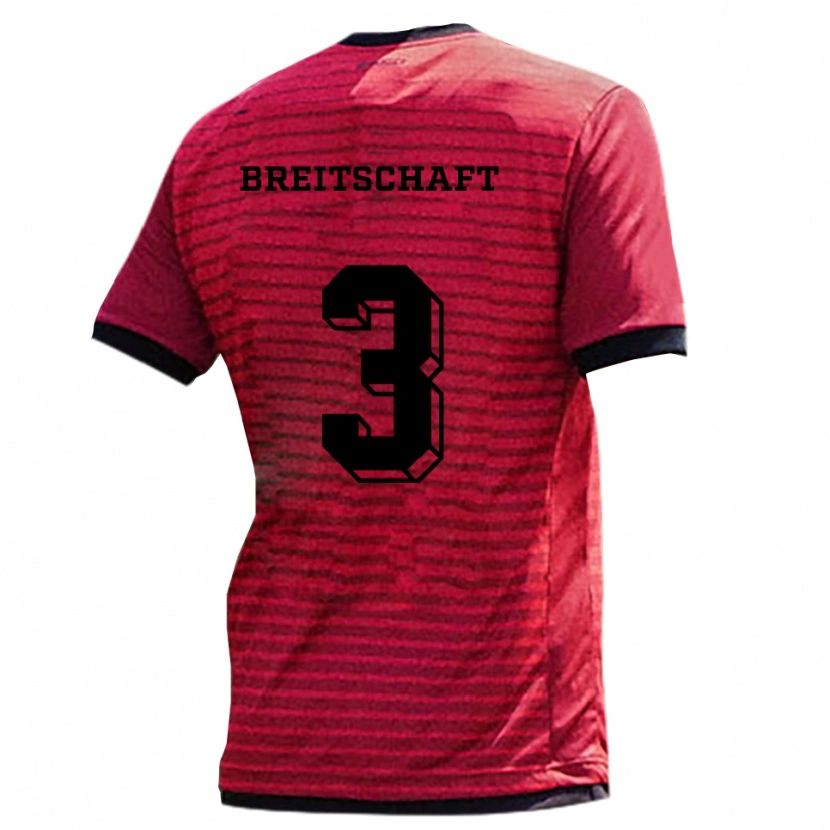 Danxen Mujer Camiseta Veit Breitschaft #3 Rojo Negro 1ª Equipación 2025/26 La Camisa México