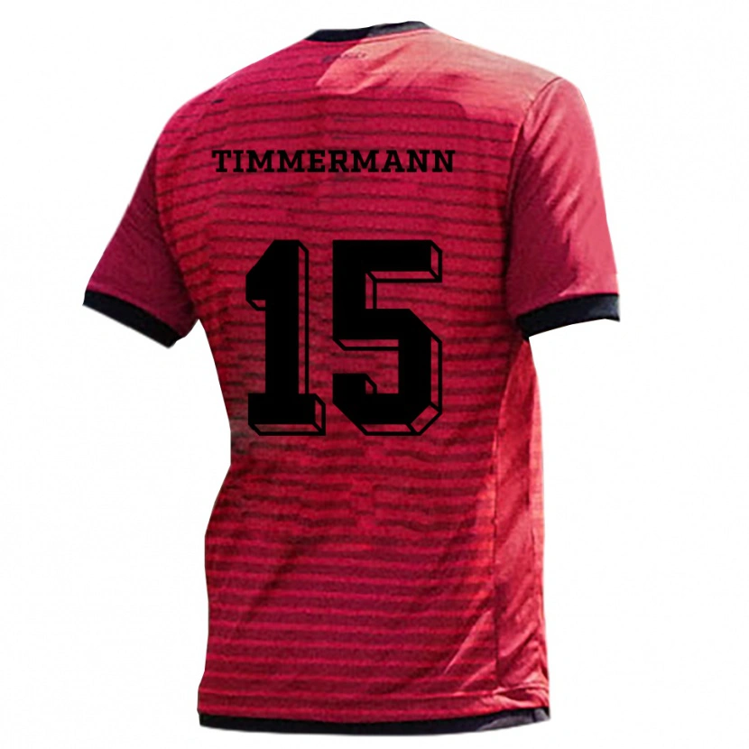 Danxen Mujer Camiseta Ina Timmermann #15 Rojo Negro 1ª Equipación 2025/26 La Camisa México