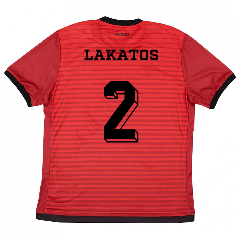 Danxen Mujer Camiseta Noel Lakatos #2 Rojo Negro 1ª Equipación 2025/26 La Camisa México