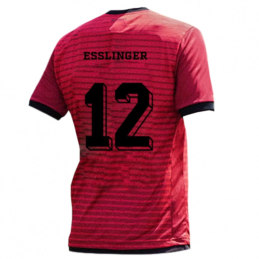 Danxen Mujer Camiseta Rafael Eßlinger #12 Rojo Negro 1ª Equipación 2025/26 La Camisa México