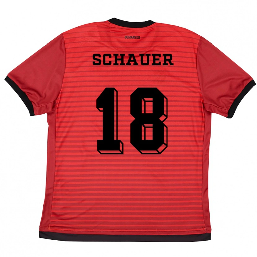 Danxen Mujer Camiseta Sarah Schauer #18 Rojo Negro 1ª Equipación 2025/26 La Camisa México