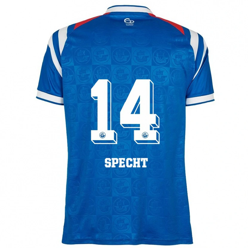 Danxen Mujer Camiseta Julius Specht #14 Azul Blanco Rojo 1ª Equipación 2025/26 La Camisa México