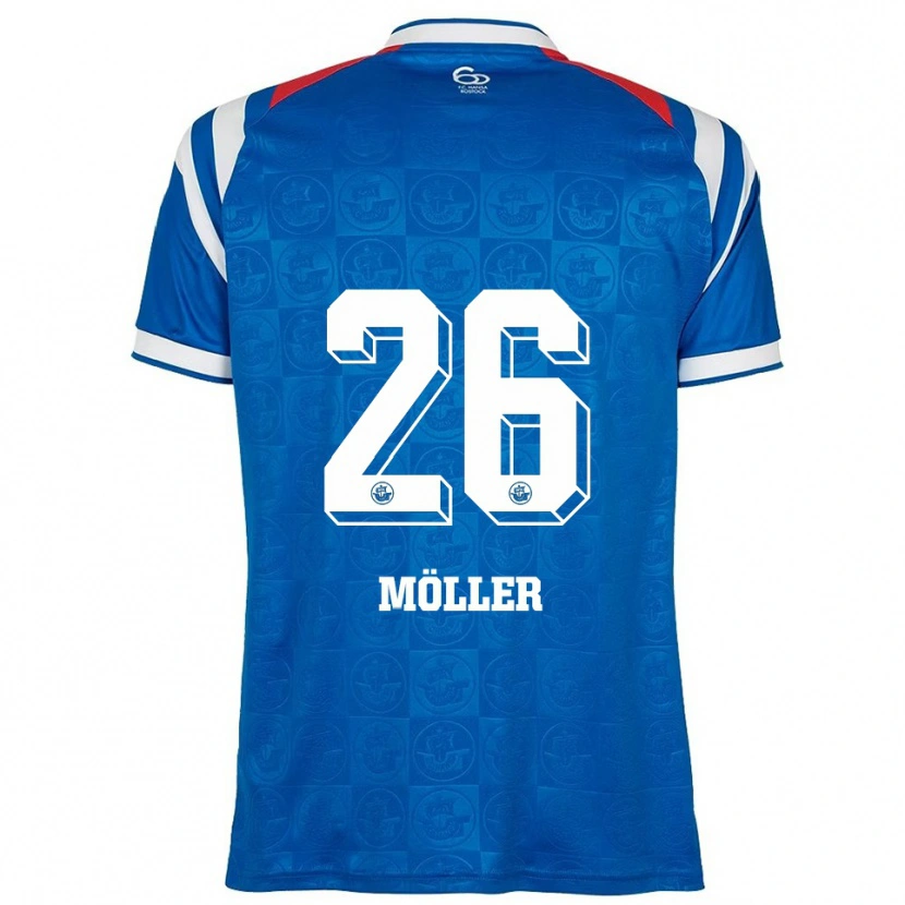 Danxen Mujer Camiseta Andreas Möller #26 Azul Blanco Rojo 1ª Equipación 2025/26 La Camisa México