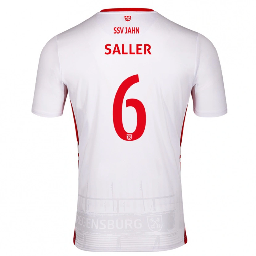 Danxen Mujer Camiseta Benedikt Saller #6 Blanco Rojo 1ª Equipación 2025/26 La Camisa México