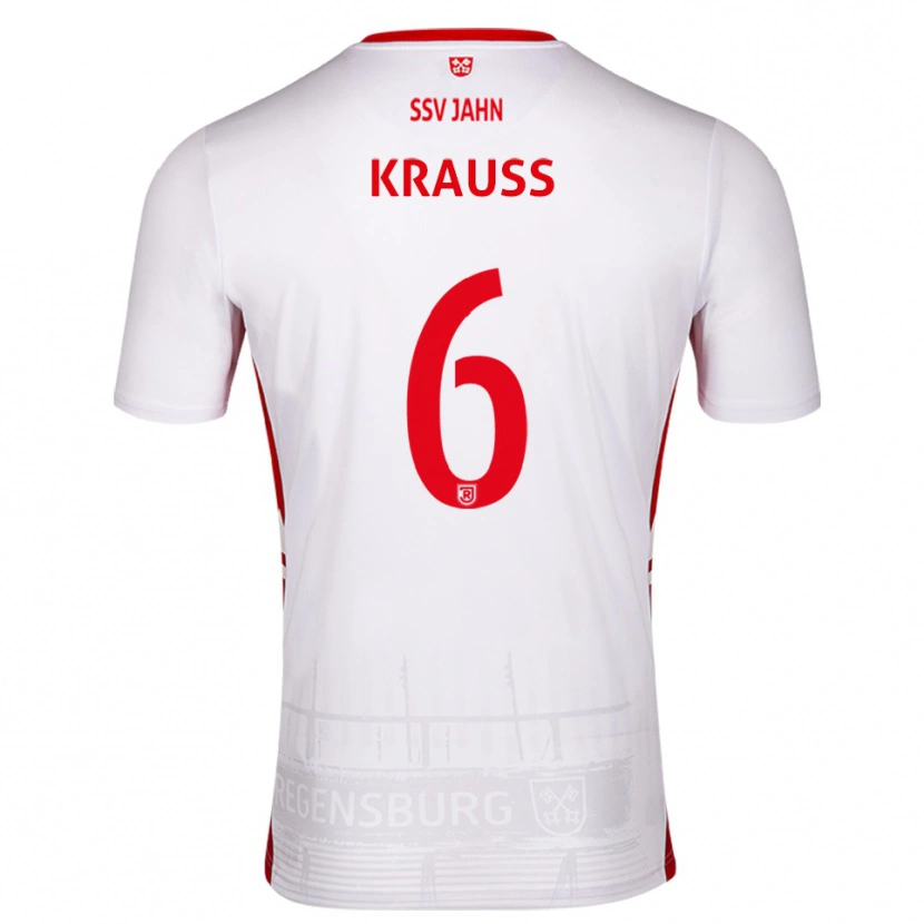 Danxen Mujer Camiseta Jakob Krauss #6 Blanco Rojo 1ª Equipación 2025/26 La Camisa México