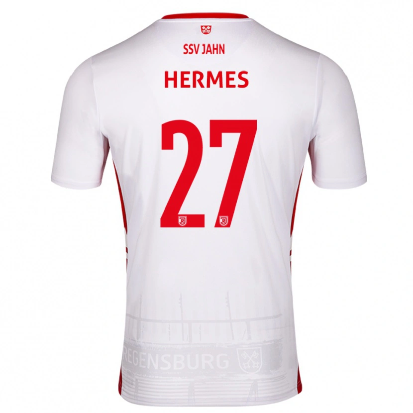 Danxen Mujer Camiseta Lucas Hermes #27 Blanco Rojo 1ª Equipación 2025/26 La Camisa México