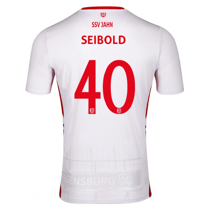 Danxen Mujer Camiseta Jakob Seibold #40 Blanco Rojo 1ª Equipación 2025/26 La Camisa México