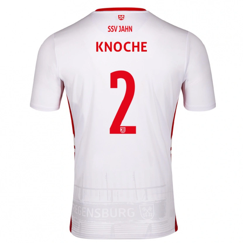 Danxen Mujer Camiseta Titus Knoche #2 Blanco Rojo 1ª Equipación 2025/26 La Camisa México