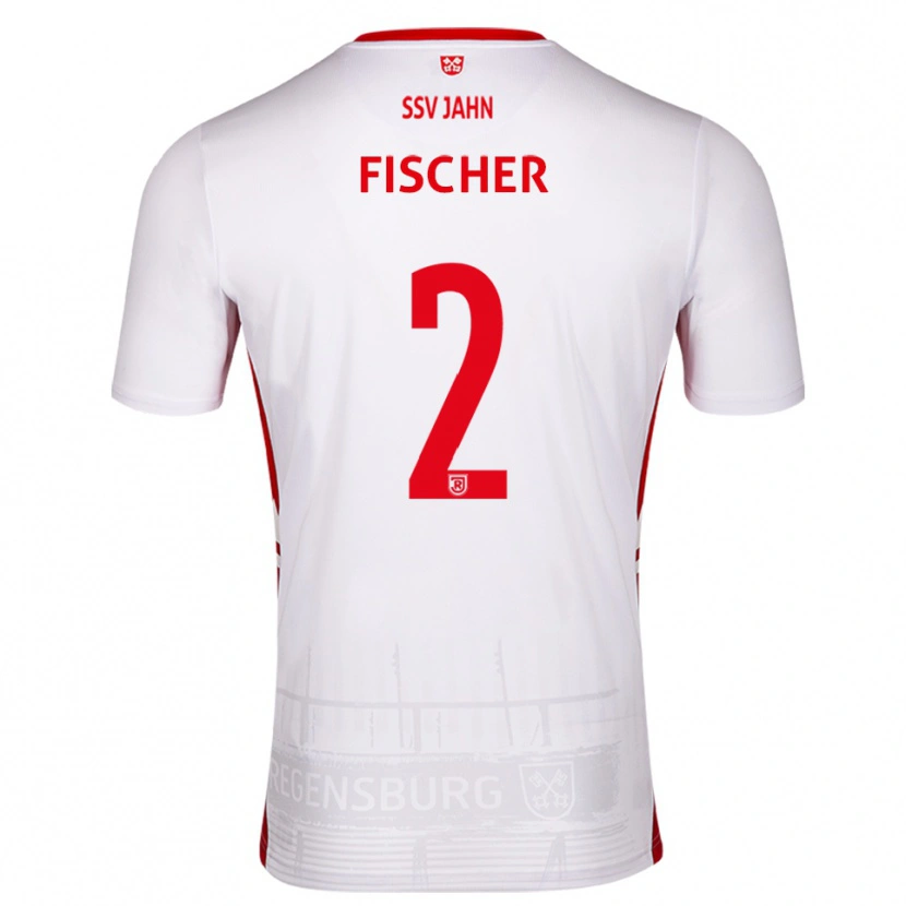 Danxen Mujer Camiseta Florian Fischer #2 Blanco Rojo 1ª Equipación 2025/26 La Camisa México