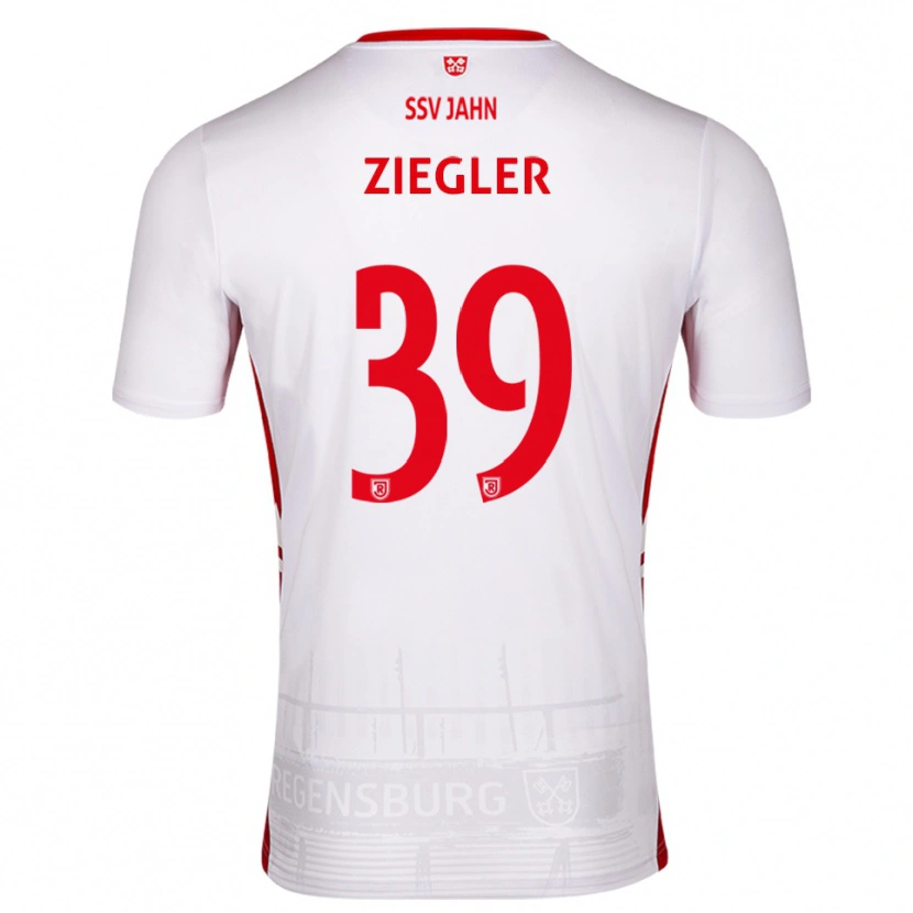 Danxen Mujer Camiseta Fabian Ziegler #39 Blanco Rojo 1ª Equipación 2025/26 La Camisa México
