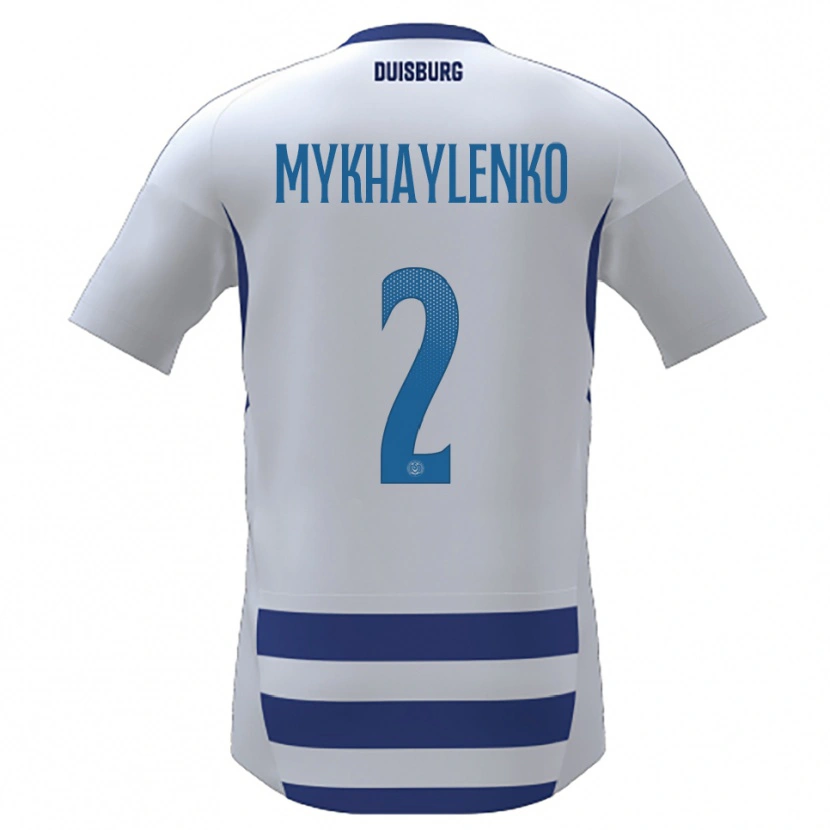Danxen Mujer Camiseta Nazar Mykhaylenko #2 Blanco Azul 1ª Equipación 2025/26 La Camisa México
