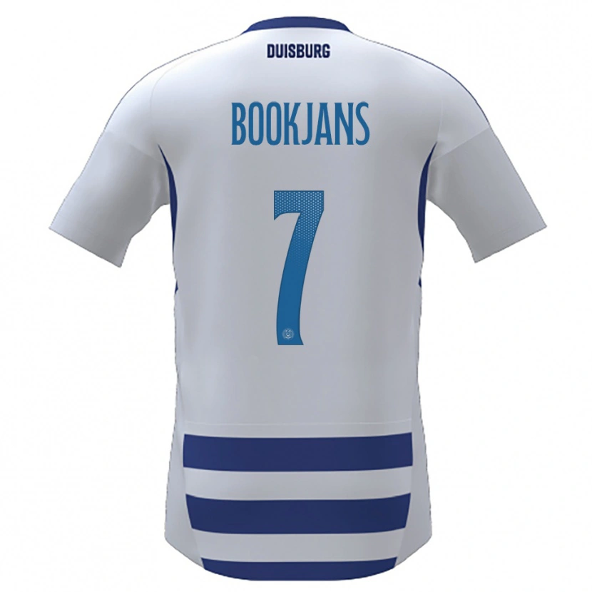Danxen Mujer Camiseta Jakob Bookjans #7 Blanco Azul 1ª Equipación 2025/26 La Camisa México
