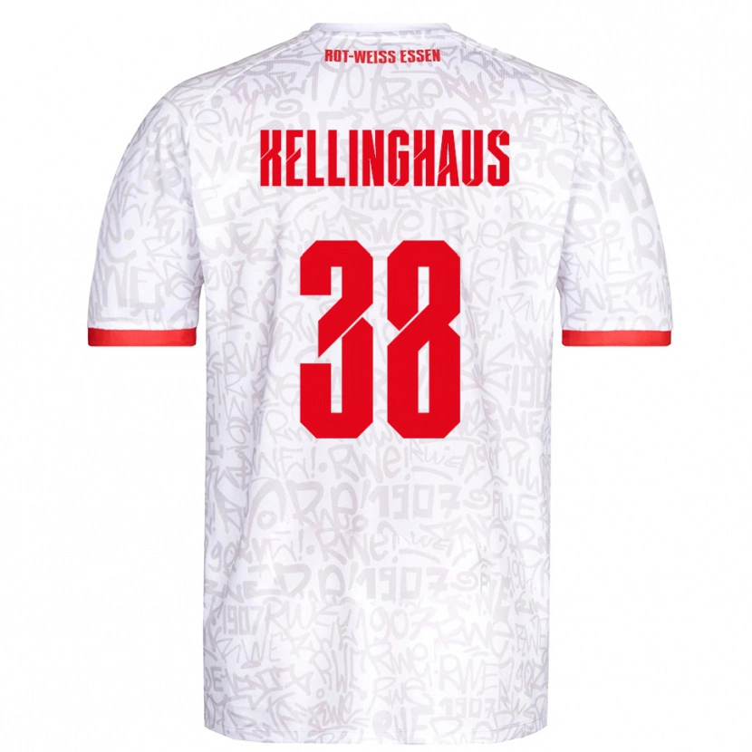 Danxen Mujer Camiseta Nicolai Schulte-Kellinghaus #38 Blanco Rojo 1ª Equipación 2025/26 La Camisa México