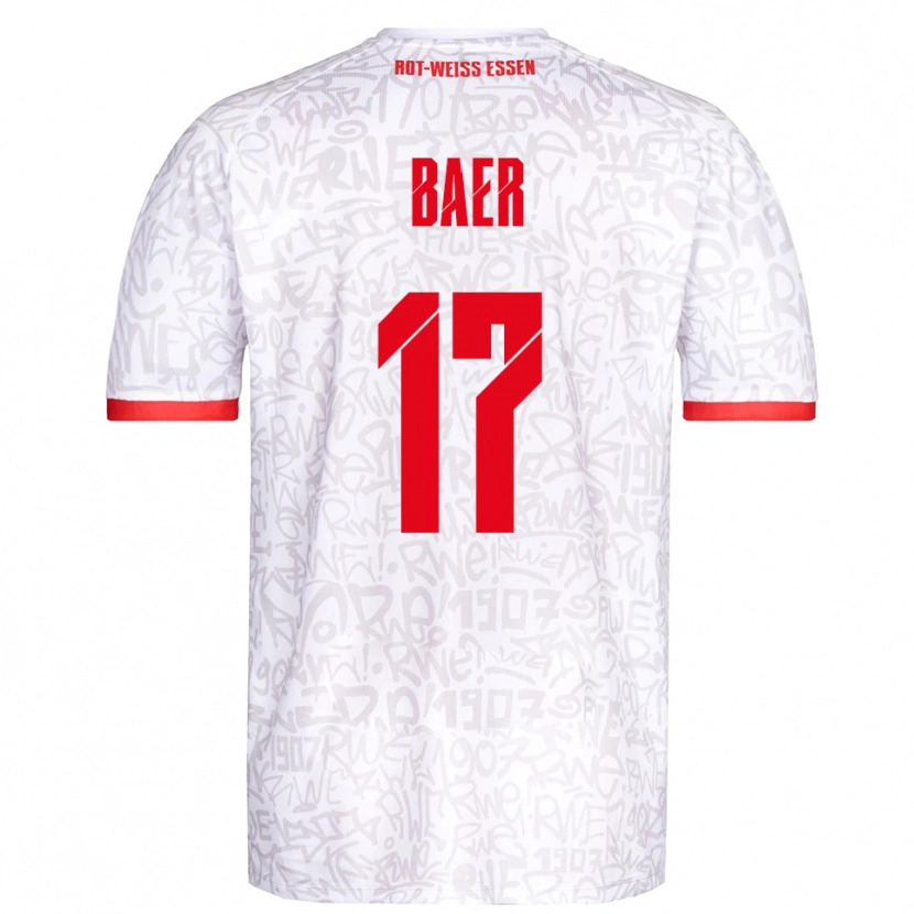 Danxen Mujer Camiseta Luca Baer #17 Blanco Rojo 1ª Equipación 2025/26 La Camisa México