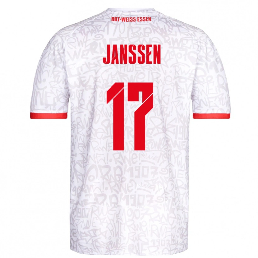 Danxen Mujer Camiseta Lenn Janssen #17 Blanco Rojo 1ª Equipación 2025/26 La Camisa México