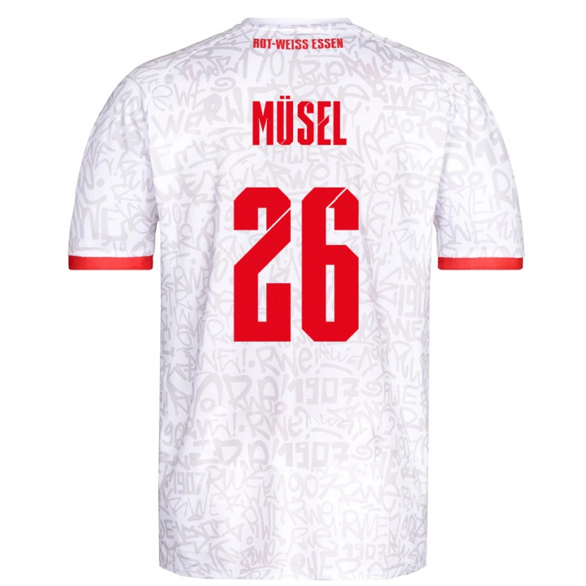 Danxen Mujer Camiseta Torben Müsel #26 Blanco Rojo 1ª Equipación 2025/26 La Camisa México
