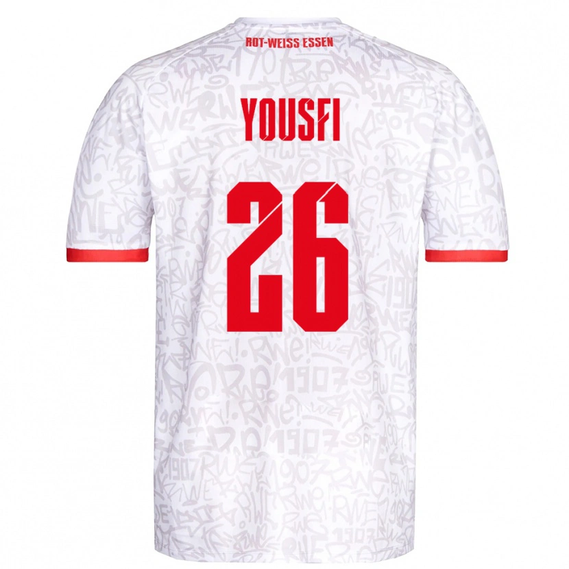 Danxen Mujer Camiseta Elias Yousfi #26 Blanco Rojo 1ª Equipación 2025/26 La Camisa México