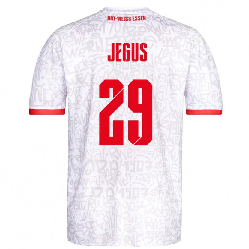 Danxen Mujer Camiseta Leonard Jegus #29 Blanco Rojo 1ª Equipación 2025/26 La Camisa México