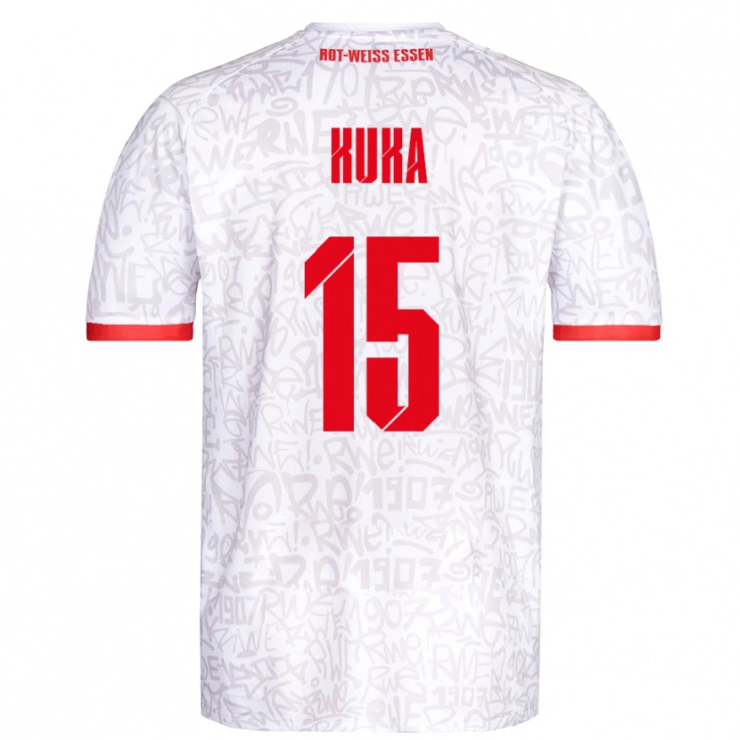 Danxen Mujer Camiseta Hamid Kuka #15 Blanco Rojo 1ª Equipación 2025/26 La Camisa México