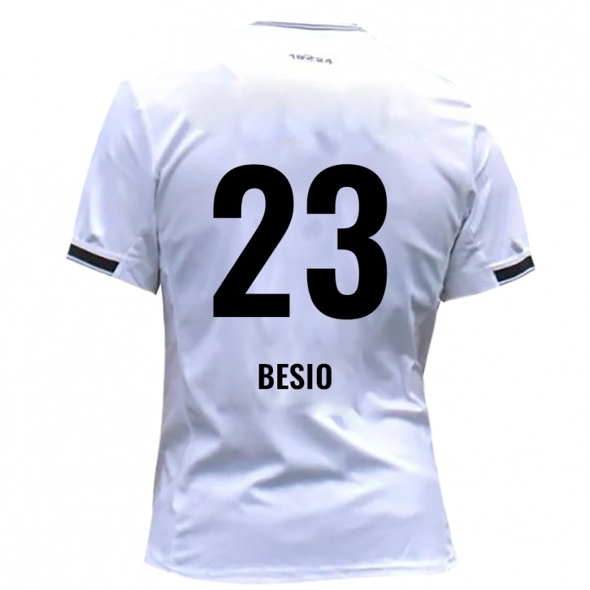Danxen Mujer Camiseta Alessio Besio #23 Blanco Rojo 1ª Equipación 2025/26 La Camisa México