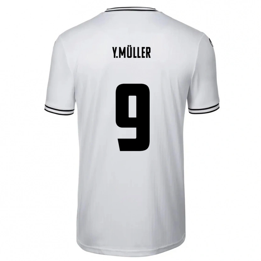 Danxen Mujer Camiseta Yannick Müller #9 Blanco Negro 1ª Equipación 2025/26 La Camisa México