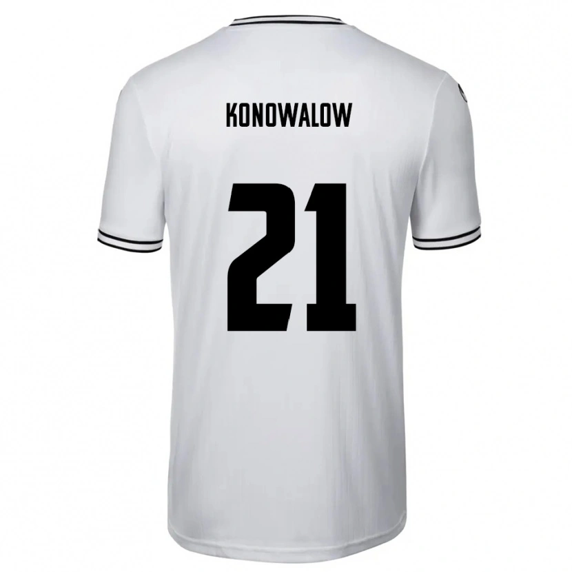 Danxen Mujer Camiseta Stefan Konowalow #21 Blanco Negro 1ª Equipación 2025/26 La Camisa México