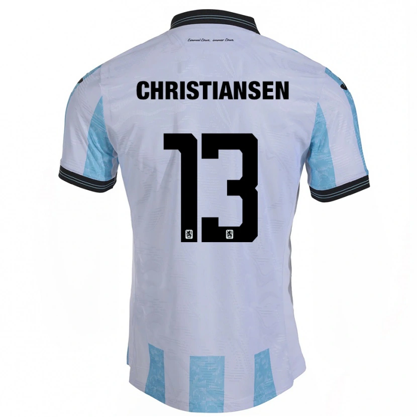 Danxen Mujer Camiseta Max Christiansen #13 Blanco Azul Cielo 1ª Equipación 2025/26 La Camisa México