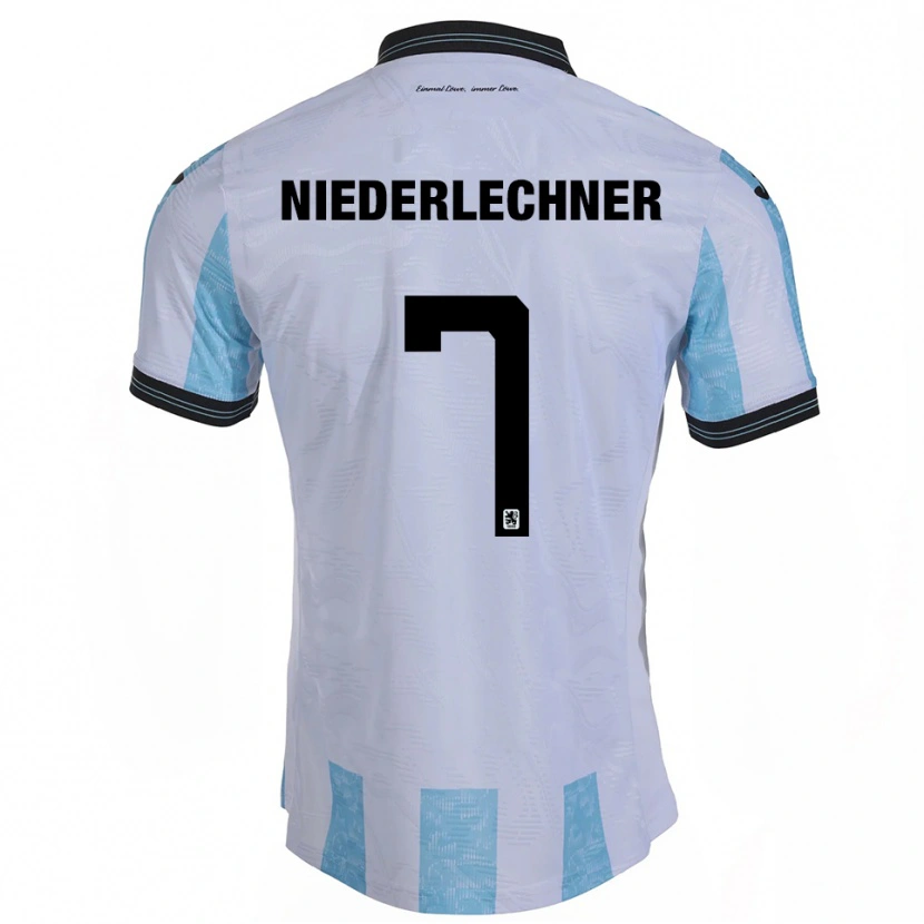 Danxen Mujer Camiseta Florian Niederlechner #7 Blanco Azul Cielo 1ª Equipación 2025/26 La Camisa México