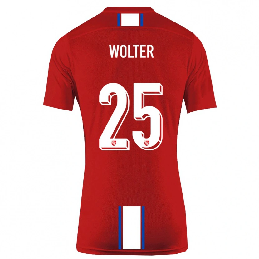 Danxen Mujer Camiseta Fynn Wolter #25 Rojo Blanco 1ª Equipación 2025/26 La Camisa México