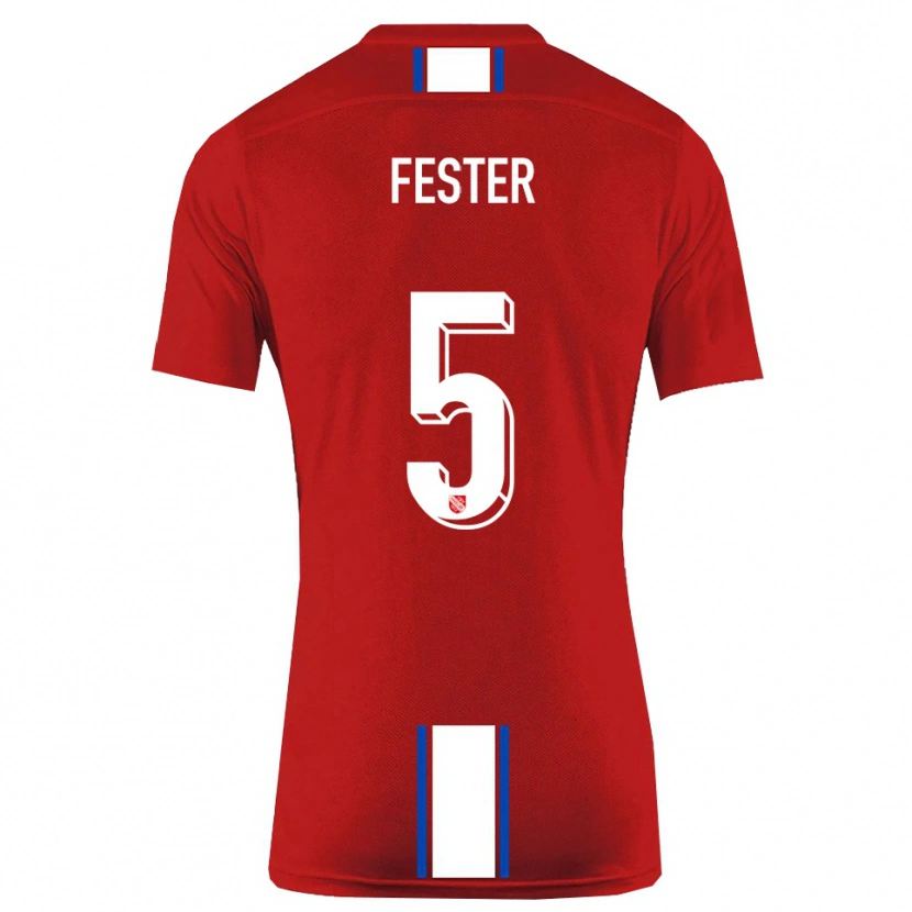 Danxen Mujer Camiseta Luka Fester #5 Rojo Blanco 1ª Equipación 2025/26 La Camisa México