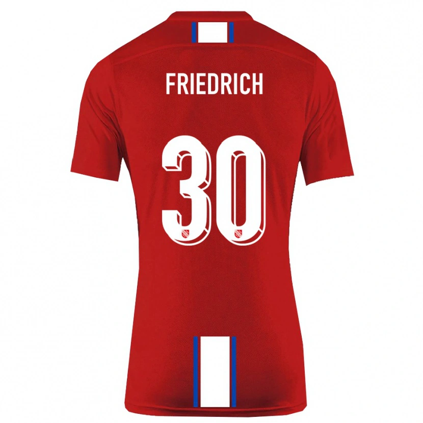 Danxen Mujer Camiseta Timo Friedrich #30 Rojo Blanco 1ª Equipación 2025/26 La Camisa México